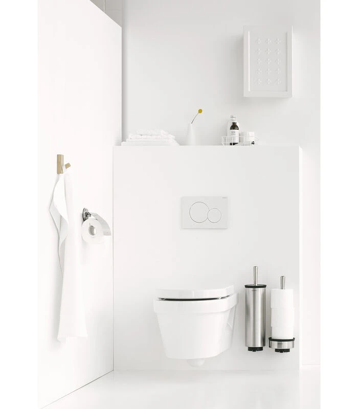Brabantia Toiletrolhouder Met Klep, Profile - Matt Steel 6 Brabantia Toiletrolhouder Met Klep, Profile - Matt Steel - Afbeelding 4