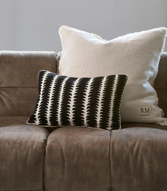 Kussenhoes, Kussensloop 50x30, Sierkussen Print - Salinas - Zwart/ Wit 4 Kussenhoes, Kussensloop 50x30, Sierkussen Print - Salinas - Zwart/ Wit - Afbeelding 2