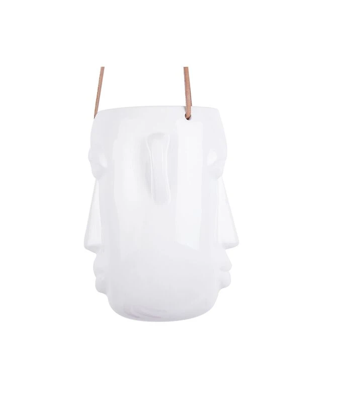 PRESENT TIME Hangende Plantenpot Mask - Glazuur Wit - Lang - 12,5x17,3x22,3cm 4 PRESENT TIME Hangende Plantenpot Mask - Glazuur Wit - Lang - 12,5x17,3x22,3cm - Afbeelding 2