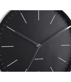 Karlsson Wandklok Minimal - Zwart, Nikkel Behuizing - Ø27,5cm -Huisdecoratie 06eae1d63b5a43cdabf4ff8099110725