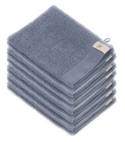 12x Soft Cotton Washandjes Indigo