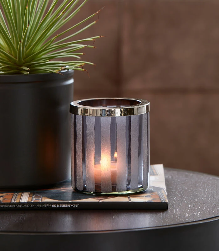 Waxinelichthouder Glas, Theelichthouder Streep - Santa Monica - Paars 4 Waxinelichthouder Glas, Theelichthouder Streep - Santa Monica - Paars - Afbeelding 2