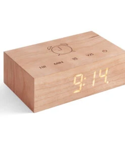 Flip Click Clock Wekker - Kersen/LED Wit