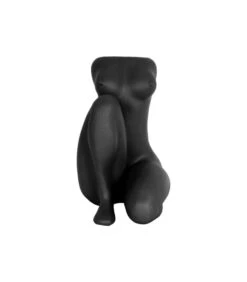PRESENT TIME Bloempot Sitting Lady - Polyresin - Zwart - 22x28x37cm
