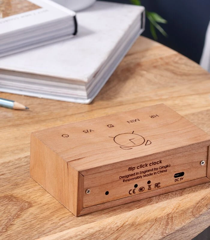 Flip Click Clock Wekker - Kersen/LED Wit 7 Flip Click Clock Wekker - Kersen/LED Wit - Afbeelding 5