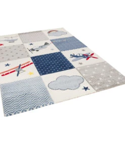 Maui Kids - Kindertapijt - Ruitjespatroon Vliegtuigen -Huisdecoratie 1ea1d6c9814e40ccb403c5714761cf82
