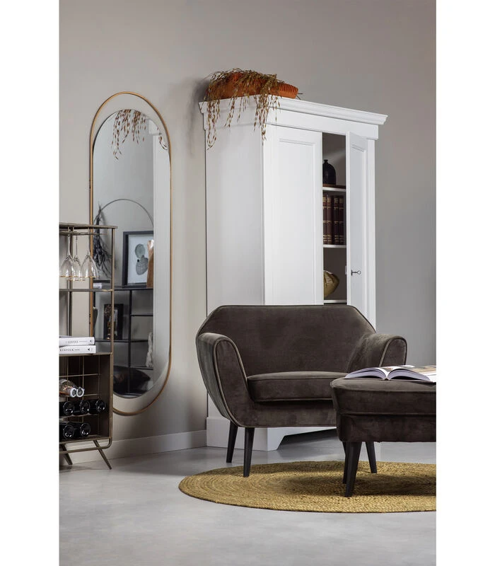 WOOOD Sanou Passpiegel Ovaal XL - Ijzer - Antique Brass - 168x60x1 4 WOOOD Sanou Passpiegel Ovaal XL - Ijzer - Antique Brass - 168x60x1 - Afbeelding 2