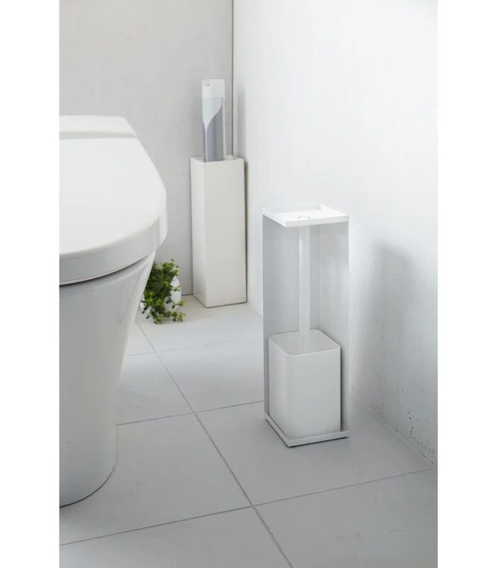 Yamazaki Toiletpaper Holder Closed - Tower - White 5 Yamazaki Toiletpaper Holder Closed - Tower - White - Afbeelding 3
