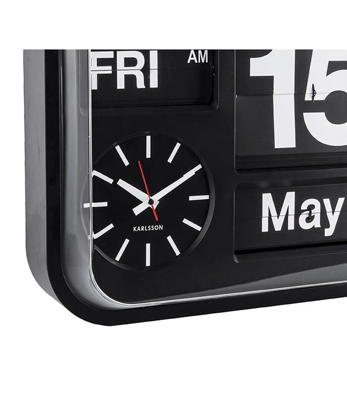 Karlsson Wandklok Big Flip - Zwart - 43x43x16cm 5 Karlsson Wandklok Big Flip - Zwart - 43x43x16cm - Afbeelding 3