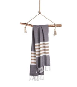 Fouta / Hamamdoek - Sunshade Happiness Off Black
