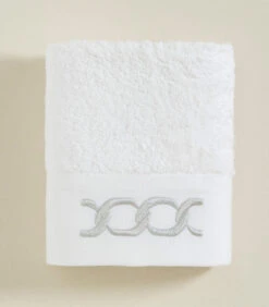 Handdoek Corrente 30x50 Cm Wit-Zilver