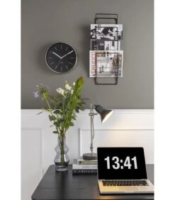 Karlsson Wandklok Minimal - Zwart, Nikkel Behuizing - Ø27,5cm -Huisdecoratie 40c7fb582c8d496088655446b31be57d