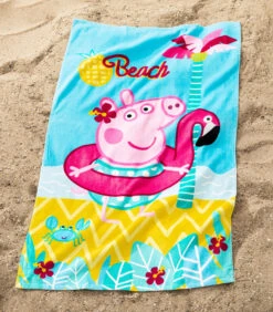 Peppa Pig Strandlaken Met Fluwelen Opdruk 100% Katoen, ZOMER -Huisdecoratie 465ca8b4d7454ba2917e27c6ff89607a