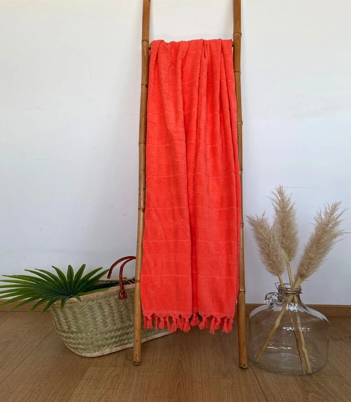 Handdoek Met Badstof Voering 150 X 180 Cm Hammam XL 5 Handdoek Met Badstof Voering 150 X 180 Cm Hammam XL - Afbeelding 3