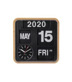 Karlsson Wandklok Mini Flip - Bamboe Behuizing - 24x24x10cm -Huisdecoratie 57e91f3f5eaf4ef09ea5c475870b642d