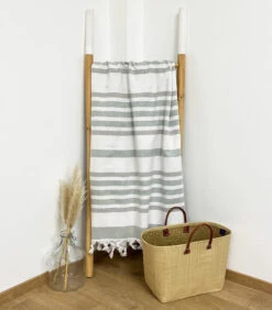 Gestreepte Katoenen XL-handdoek, Badstof Voering 140 X 180 Cm -Huisdecoratie 5b8bbc7209c7454e8e8918e151caefc3