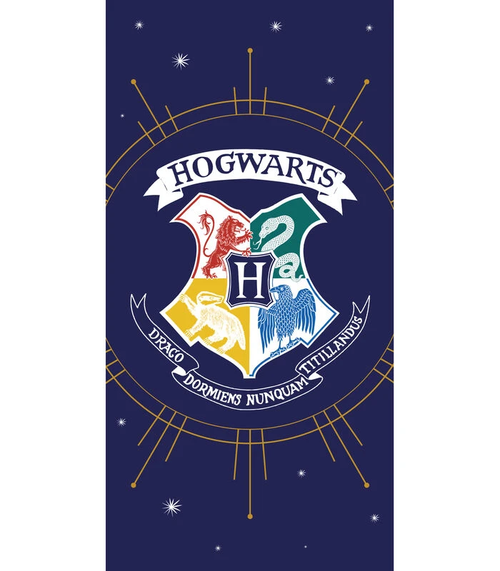 Harry Potter Strandlaken Met Fluwelen Opdruk 100% Katoen, POUDLARD 3 Harry Potter Strandlaken Met Fluwelen Opdruk 100% Katoen, POUDLARD
