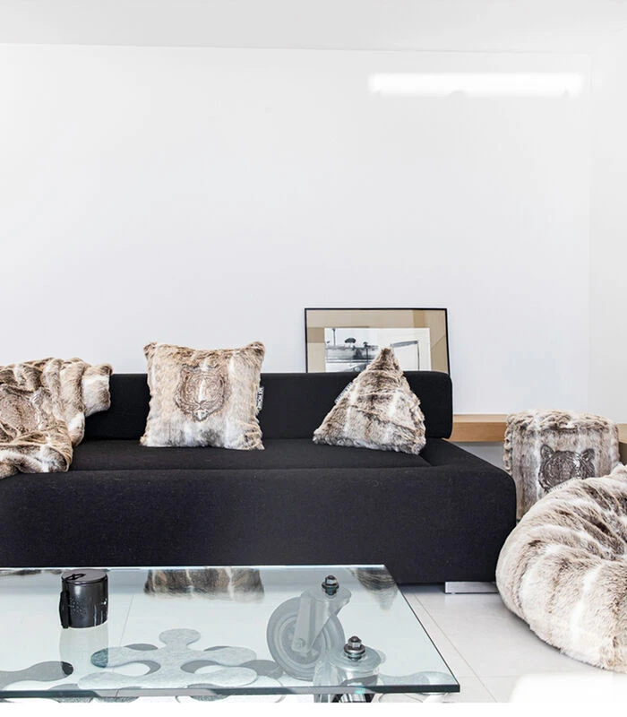 Kussen Pyramide In Bruine Imitatiebont 5 Kussen Pyramide In Bruine Imitatiebont - Afbeelding 3