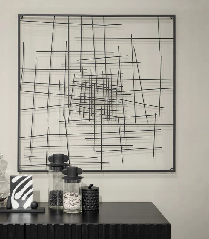 Exclusive Fidde Wanddeco - Metaal - Zwart - 80x80x3 4 Exclusive Fidde Wanddeco - Metaal - Zwart - 80x80x3 - Afbeelding 2