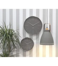 Karlsson Wandklok Normann Station - Warm Grijs, Geborsteld Case - Ø37,5cm -Huisdecoratie 853170a8d2644e7fb886339d067facdc
