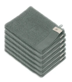 12x Soft Cotton Washandjes Legergroen