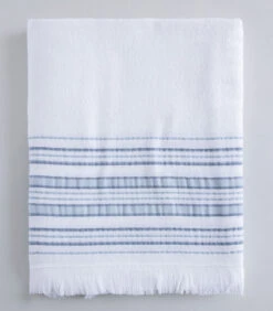 Badhanddoek Derin 100x150 Cm Wit/Marine Blauw