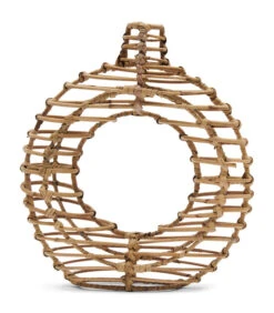 Vaas - Rustic Rattan Round Decoration Vase M - Naturel