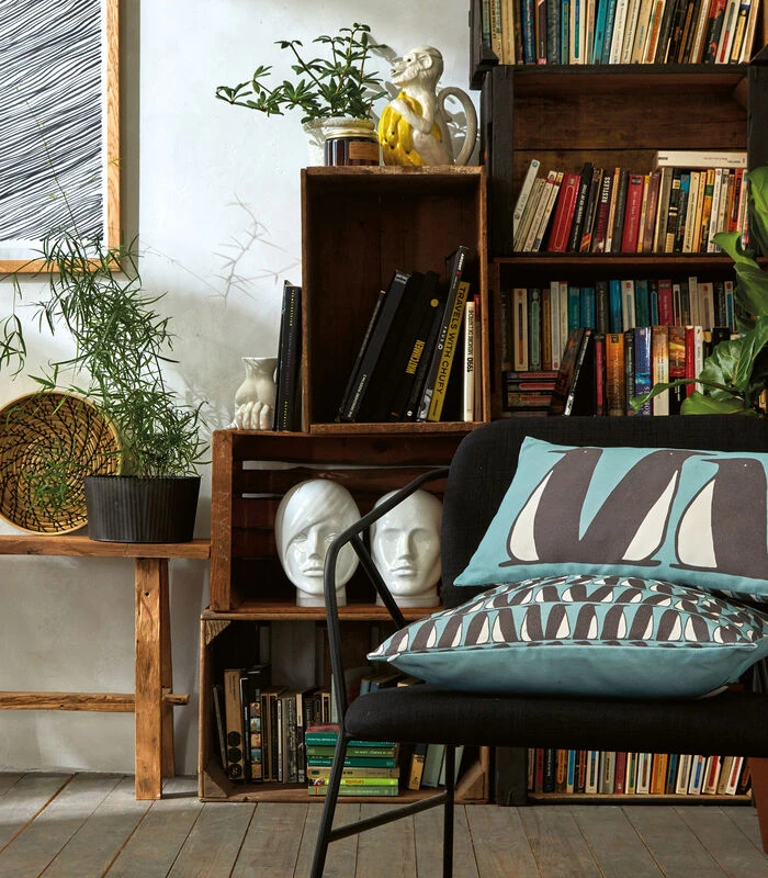 PINGOUINS Celadon - Kussen Katoen 4 PINGOUINS Celadon - Kussen Katoen - Afbeelding 2