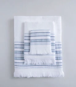 Badhanddoek Derin 100x150 Cm Wit/Marine Blauw -Huisdecoratie a7a38aac94754ccc8bb1eeeb12ce545d