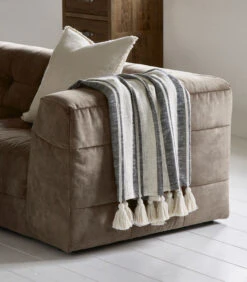 Plaid, Zomer Deken Streep En Kwastjes - Honesta - Wit - 170x130 CM -Huisdecoratie b1d41731c1014efa861a366711486aaa