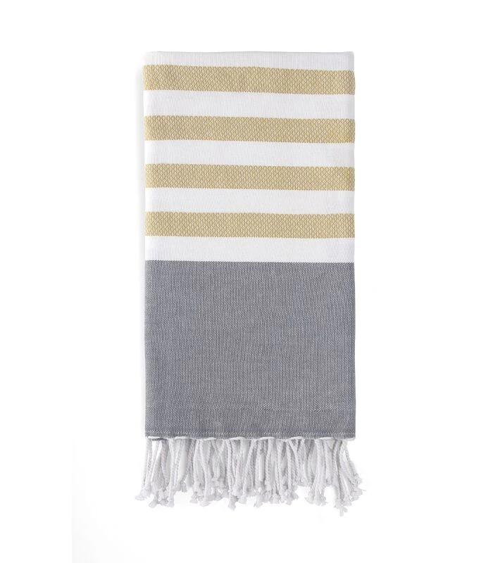 Fouta / Hamamdoek - Sunshade Happiness Jeans Blauw 4 Fouta / Hamamdoek - Sunshade Happiness Jeans Blauw - Afbeelding 2