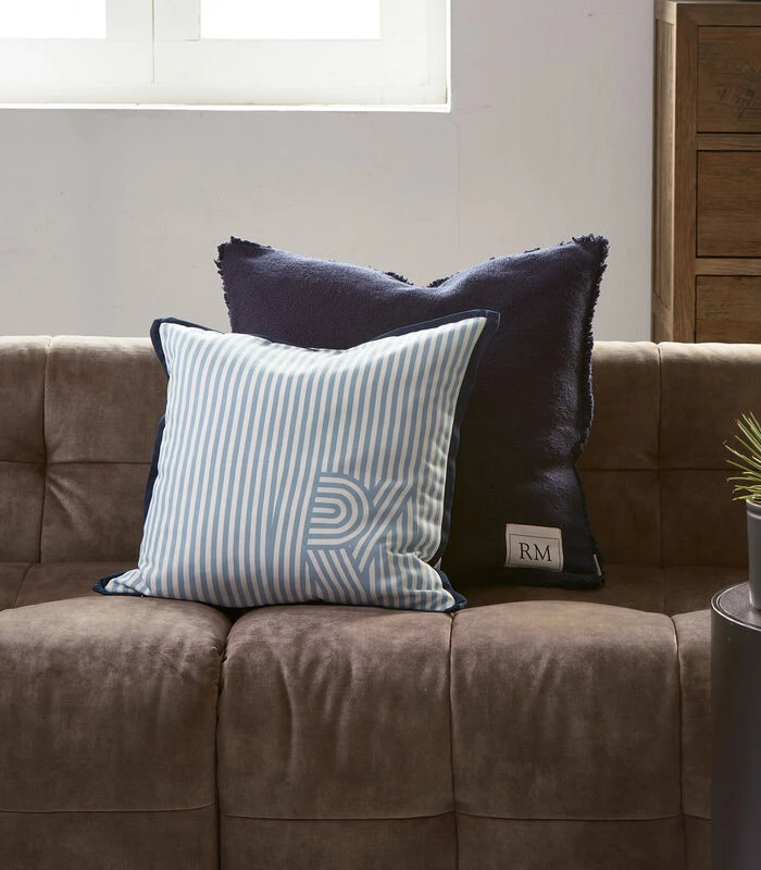 Kussenhoes, Kussensloop 50x50, Gestreept - Santa Barbara - Blauw 4 Kussenhoes, Kussensloop 50x50, Gestreept - Santa Barbara - Blauw - Afbeelding 2