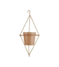 PRESENT TIME Hangende Plantenpot Spatial Diamond - IJzer Karamel Bruin - 13x12cm -Huisdecoratie d21b28468ba046c0a2e7192eb76156e9