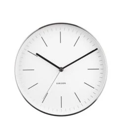 Karlsson Wandklok Minimal - Wit, Nikkel Behuizing - Ø27,5cm -Huisdecoratie d6072ac74d894c61887fc3621fd88bee