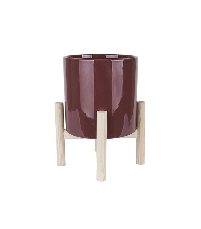 PRESENT TIME Plantenpot Trestle - Keramiek Warm Rood - 20x20cm 3 PRESENT TIME Plantenpot Trestle - Keramiek Warm Rood - 20x20cm