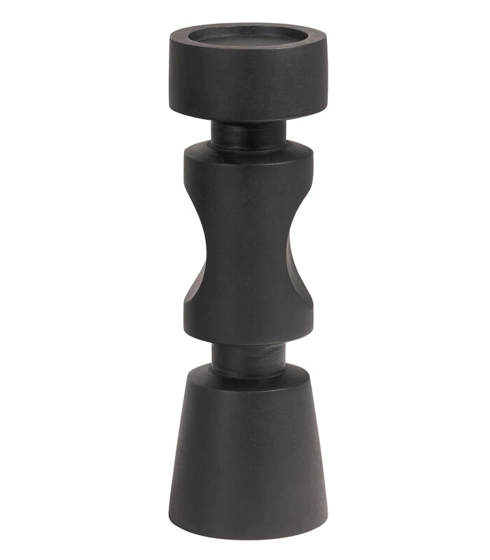 Midi Kandelaar - Mangohout - Zwart - 36x12x12 7 Midi Kandelaar - Mangohout - Zwart - 36x12x12 - Afbeelding 5