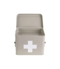 PRESENT TIME Medicijnkist - Medium - Metaal Mat Warm Grijs - 21,5x15,5x16cm