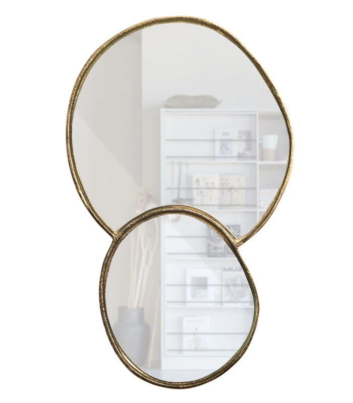 Shay Dubbele Spiegel - Aluminium - Goud - 28x45x1 3 Shay Dubbele Spiegel - Aluminium - Goud - 28x45x1